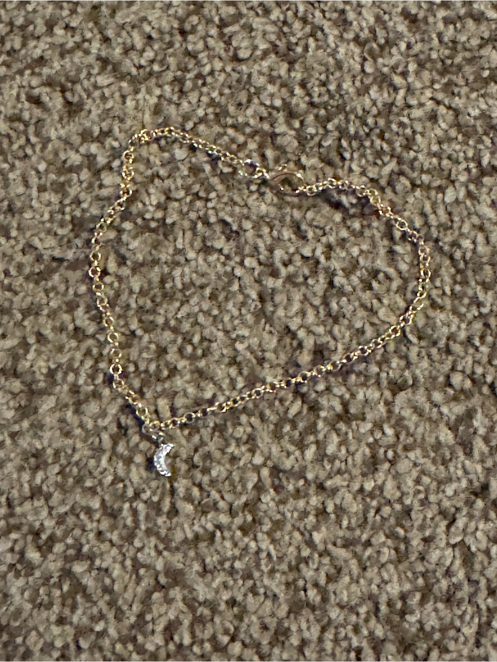 Delicate Gold Bracelet with Crescent Moon Charm